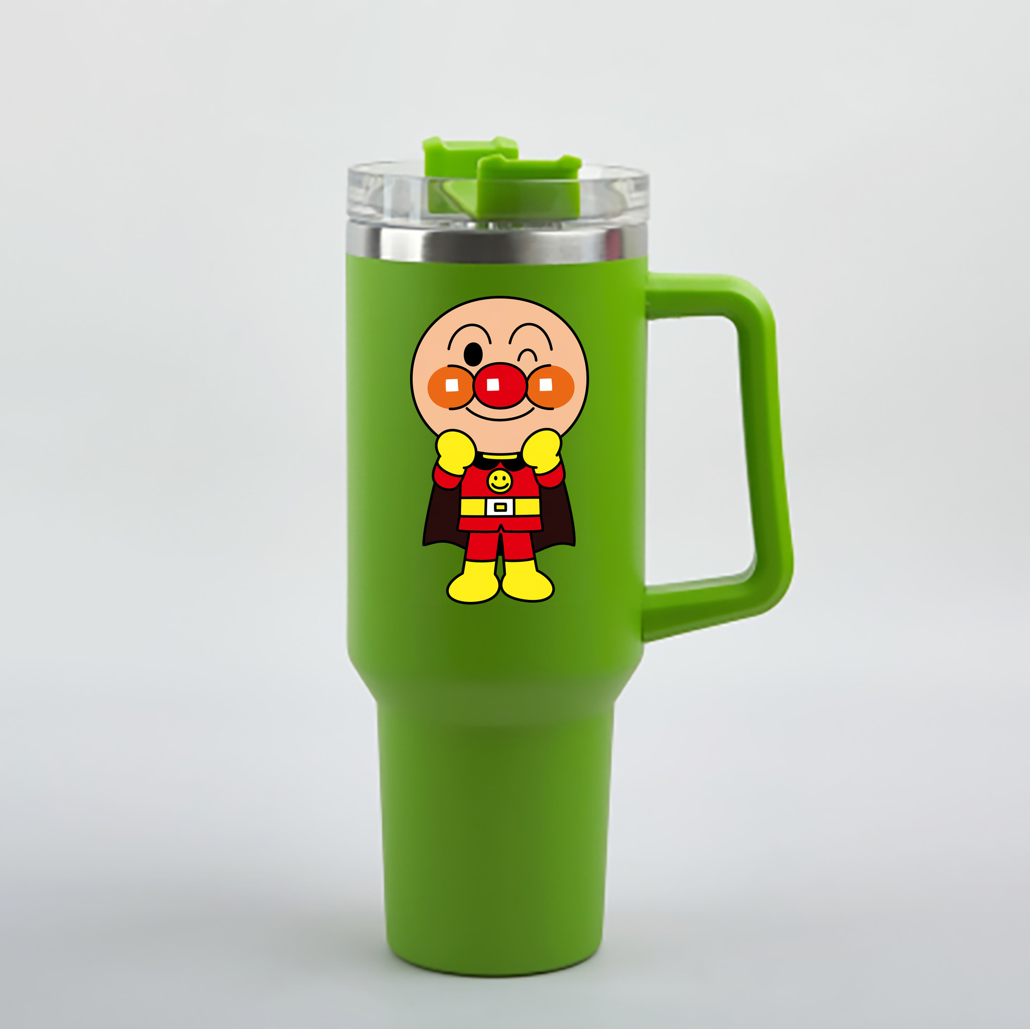 （画像用） アンパンマン Anpanman 1200mL車用タンブラー - クリスタルステッカー（プラスチックストロー付き）